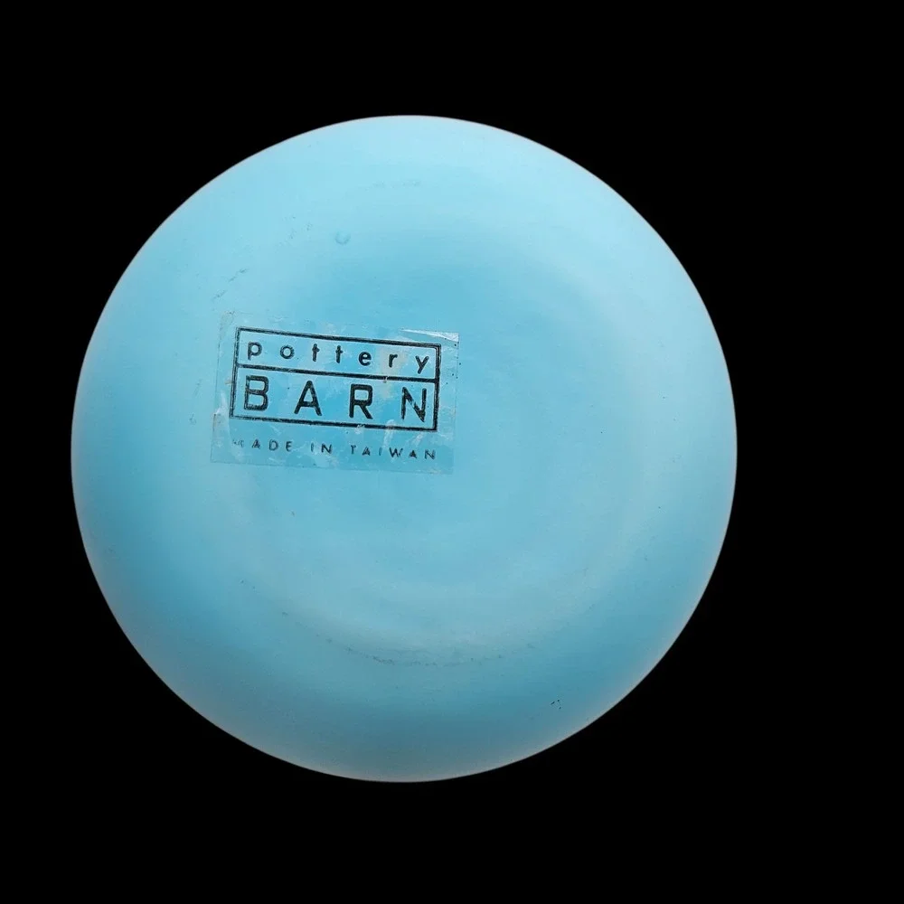 Vintage Pottery Barn Vase Frosted Glass Baby Light Blue Satin Cased 10.75